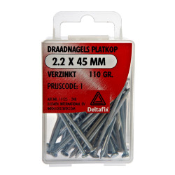 DRAADNAGELS PLATKOP VERZINKT 2.2X45 110 GR