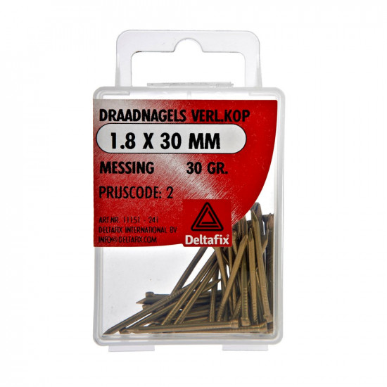 DRAADNAGEL VK MESSING 1.8 X 30 MM DIN 1152 30 GR.