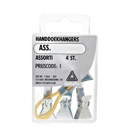 HANDDOEKHANGERS ASSORTI ASS 4 ST