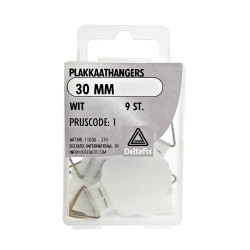 PLAKKAATHANGERS WIT 30 MM 9 ST