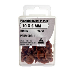 PLANKDRAGERS PLASTIC BRUIN 10X5 MM 24 ST