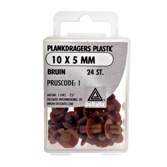 PLANKDRAGERS PLASTIC BRUIN 10X5 MM 24 ST