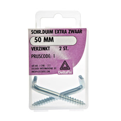 SCHROEF DUIM EXTRA ZWAAR VERZINKT 50 MM 2 ST