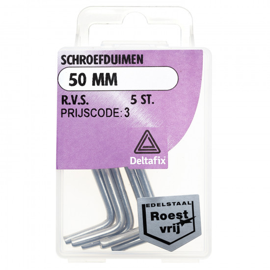 SCHROEFDUIMSTANDAARD RVS A2 50 MM 5ST