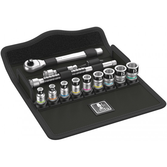 8100 SA 12 HF ZYKLOP METAL-RATELSET, OMSCHAKELPAL, 1/4"-AANDRIJVING, METRISCH, 13-DELIG