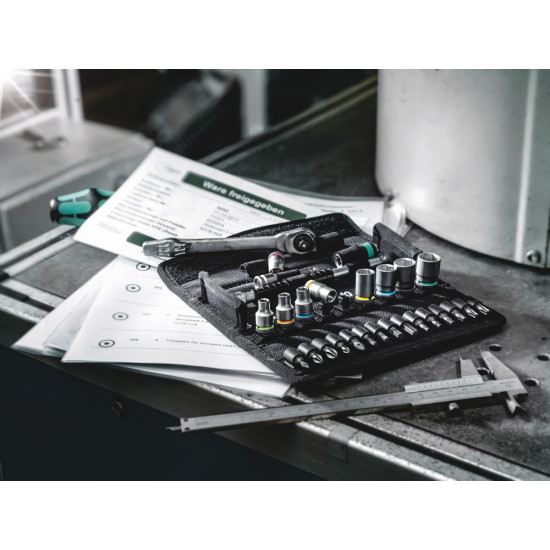 8100 SA 12 HF ZYKLOP METAL-RATELSET, OMSCHAKELPAL, 1/4"-AANDRIJVING, METRISCH, 13-DELIG