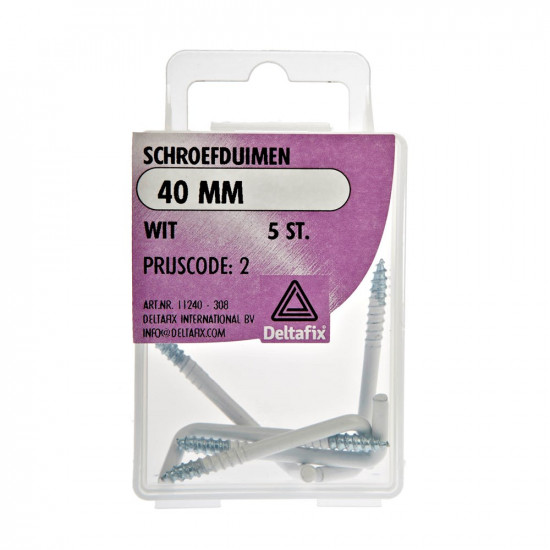 SCHROEFDUIMSTANDAARD WIT 40 MM 5ST
