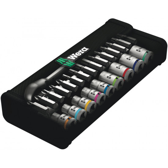8100 SA 10 ZYKLOP METAL-RATELSET DOORSTEEKVIERKANT, 1/4"-AANDRIJVING, INCH, 28-DELIG