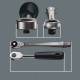 8100 SA 10 ZYKLOP METAL-RATELSET DOORSTEEKVIERKANT, 1/4"-AANDRIJVING, INCH, 28-DELIG