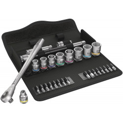 8100 SB 10 ZYKLOP METAL-RATELSET DOORSTEEKVIERKANT, 3/8"-AANDRIJVING, INCH, 29-DELIG