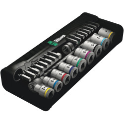 8100 SB 10 ZYKLOP METAL-RATELSET DOORSTEEKVIERKANT, 3/8"-AANDRIJVING, INCH, 29-DELIG