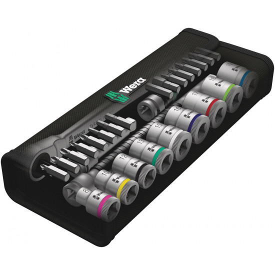 8100 SB 7 ZYKLOP METAL-RATELSET DOORSTEEKVIERKANT, 3/8"-AANDRIJVING, METRISCH, 29-DELIG