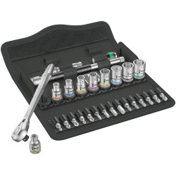 8100 SA 8 ZYKLOP METAL-RATELSET, OMSCHAKELPAL, 1/4"-AANDRIJVING, METRISCH, 28-DELIG
