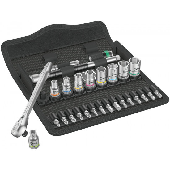 8100 SA 8 ZYKLOP METAL-RATELSET, OMSCHAKELPAL, 1/4"-AANDRIJVING, METRISCH, 28-DELIG