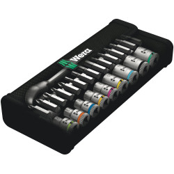 8100 SA 8 ZYKLOP METAL-RATELSET, OMSCHAKELPAL, 1/4"-AANDRIJVING, METRISCH, 28-DELIG