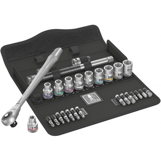 8100 SC 10 ZYKLOP METAL-RATELSET DOORSTEEKVIERKANT, 1/2"-AANDRIJVING, INCH, 28-DELIG