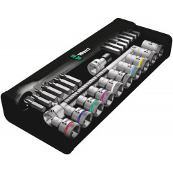 8100 SC 10 ZYKLOP METAL-RATELSET DOORSTEEKVIERKANT, 1/2"-AANDRIJVING, INCH, 28-DELIG