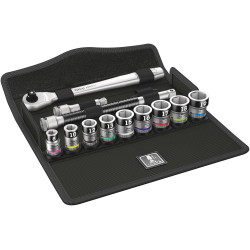 8100 SB HF 1 ZYKLOP METAL-RATELSET, OMSCHAKELPAL, 3/8"-AANDRIJVING, MET VASTHOUDFUNCTIE, METRISCH, 13-DELIG