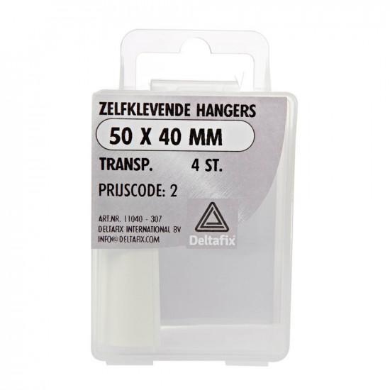 ZELFKLEVENDE HANGERS TRANSP. 50X40 MM 4 ST