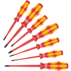 160 ISS/7 SCHROEVENDRAAIERSET KRAFTFORM PLUS SERIE 100. MET GEREDUCEERDE KLINGDIAMETER ALSMEDE KLEINERE GREEPDIAMETERS, 7-DELIG