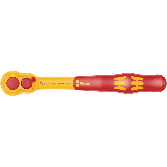 8007 B VDE ZYKLOP RATEL, GEISOLEERD, VOORZIEN VAN OMSCHAKELPAL EN 3/8" AANDRIJVING, 3/8" X 222 MM