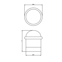 INTERSTEEL DEURSTOP MET RING CHROOM