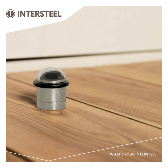 INTERSTEEL DEURSTOP MET RING CHROOM