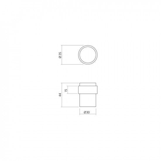 INTERSTEEL DEURSTOP VLOERMONTAGE 30MM RVS GEBORSTELD