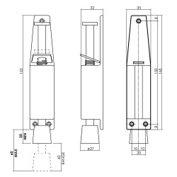 INTERSTEEL DEURVASTZETTER 180 MM RVS GEBORSTELD