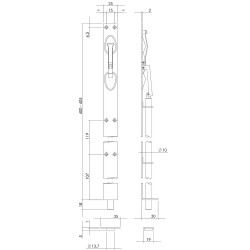 INTERSTEEL KANTSCHUIF 400 MM RVS GEBORSTELD