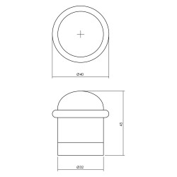 INTERSTEEL DEURSTOP MET RING MAT ZWART