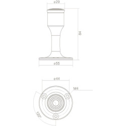 INTERSTEEL DEURSTOP RECHT MODEL MAT ZWART