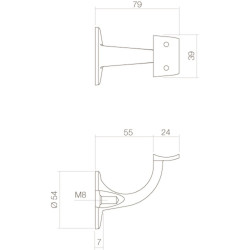 INTERSTEEL LEUNINGHOUDER HOL ZADEL OPSCHROEVEND RVS GEBORSTELD