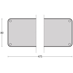 INTERSTEEL DEURPLAAT 80 MM X 475 MM RVS GEBORSTELD