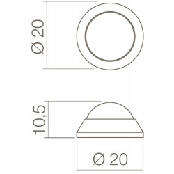 INTERSTEEL DEURSTOP BOL ø¸20MM WANDMONTAGE RVS GEBORSTELD