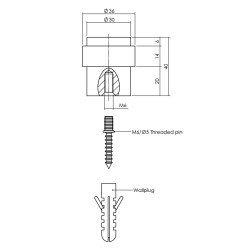 INTERSTEEL DEURSTOP VLOERMONTAGE 30 MM ZWART