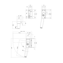 INTERSTEEL RAAMSLUITING TON 222 AFSLUITBAAR LINKS NIKKEL MAT/EBBENHOUT