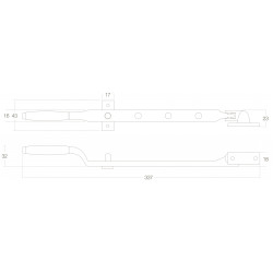 INTERSTEEL RAAMUITZETTER MET STELPEN MESSING GETROMMELD