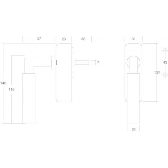 INTERSTEEL RAAMKRUK BAU-STIL AFSLUITBAAR CHROOM