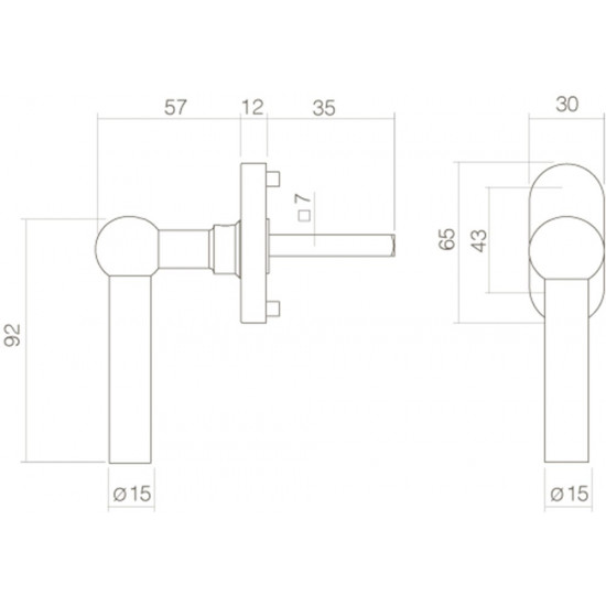 INTERSTEEL RAAMKRUK L-VORM RVS GEBORSTELD