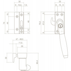 INTERSTEEL RAAMSLUITING AFSLUITBAAR SKG* LINKS TON 400 NIKKEL MAT/EBBE