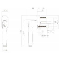 INTERSTEEL RAAMKRUK TON 222 AFSLUITBAAR NIKKEL MAT/EBBENHOUT