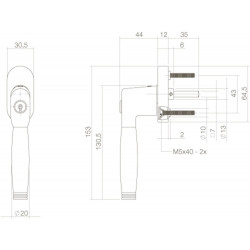 INTERSTEEL RAAMKRUK TON 222 AFSLUITBAAR OP OVAAL ROZET CHROOM/EBBEN HO