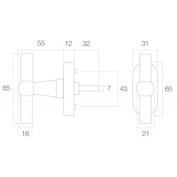 INTERSTEEL RAAMKRUK T-MODEL MESSING GETROMMELD