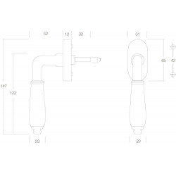 INTERSTEEL RAAMKRUK COURGETTE NIKKEL/ZWART