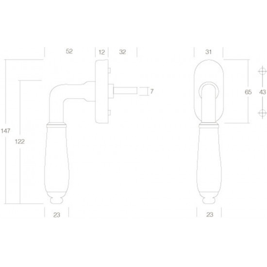 INTERSTEEL RAAMKRUK COURGETTE NIKKEL/ZWART