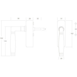 INTERSTEEL RAAMKRUK TON 222 AFSLUITBAAR NIKKEL/EBBEN HOUT