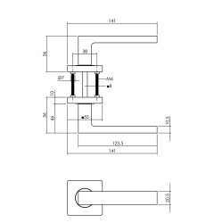 INTERSTEEL DEURKRUK HERA OP VIERKANT ROZET MAT ZWART