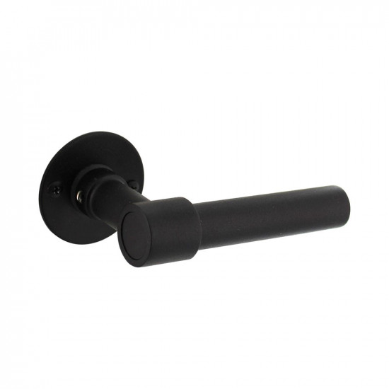 INTERSTEEL DEURKRUK L/L-MODEL MET ROZET 2 MM RVS/ZWART