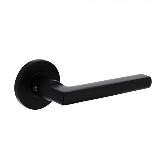 INTERSTEEL DEURKRUK HOEK 90Â°-VLAK OP ROZET ø˜55X8 MM ALUMINIUM ZWART